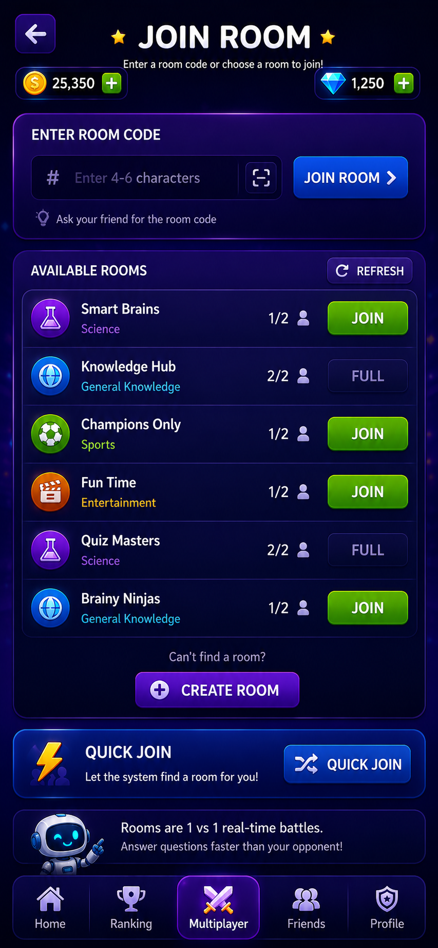 Join Room screenshot