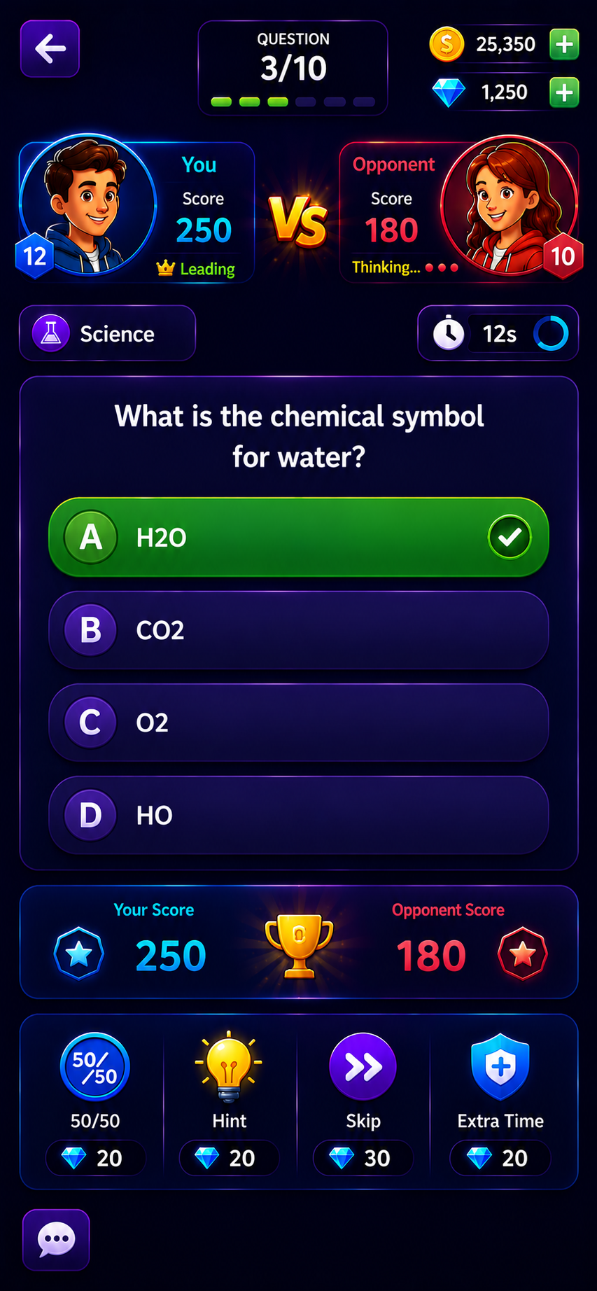 Quiz gameplay